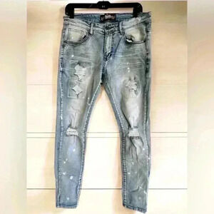 Y2k Men’s Denim i City Torn Distressed Jeans Streetwear Hip Hop LA Paris Size 32